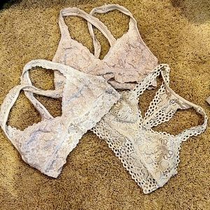three aerie bralettes